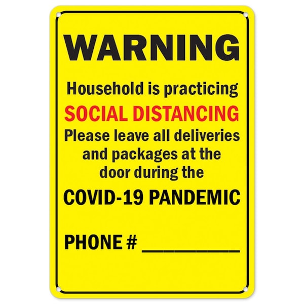 PSA, Household Is Practicing Social Distancing, 24in X 18in Rigid Plastic, NS-P-1824-25548